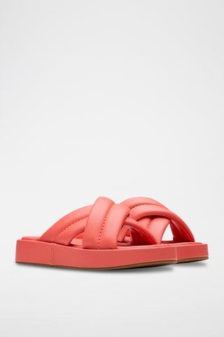 Sandalias de piel con plataforma Alda - Coral