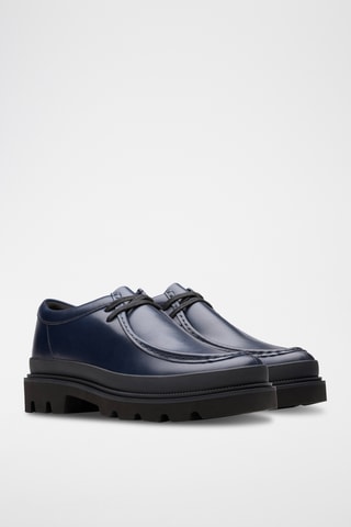 Derbies de piel con plataforma Badell - Azul marino