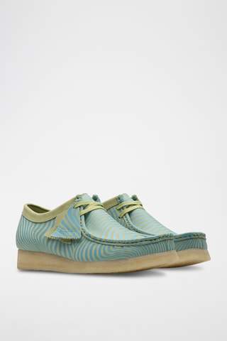 Mocasines de nobuk Wallabee - Verde y azul