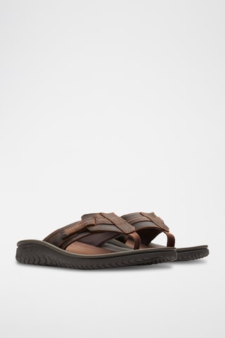 Chanclas de piel Wesley - Marrón