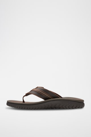 Chanclas de piel Wesley - Marrón
