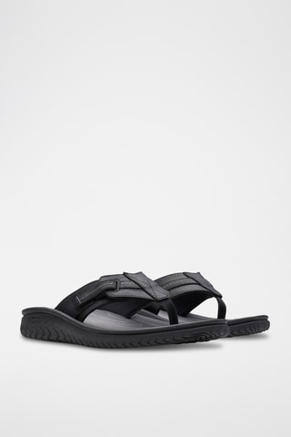 Chanclas de piel Wesley - Negro