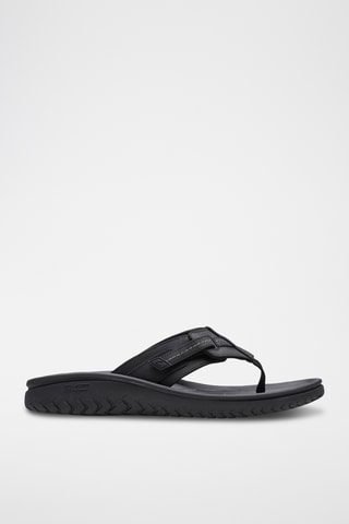 Chanclas de piel Wesley - Negro