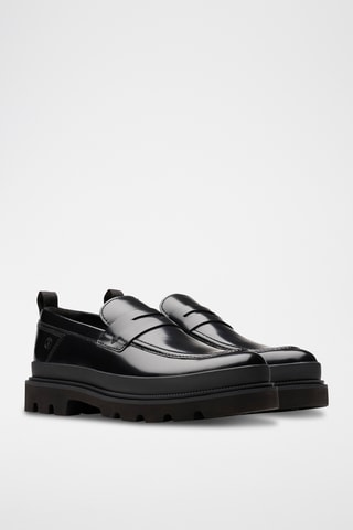 Mocasines de piel con plataforma Badell - Negro