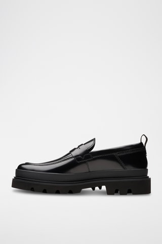 Mocasines de piel con plataforma Badell - Negro