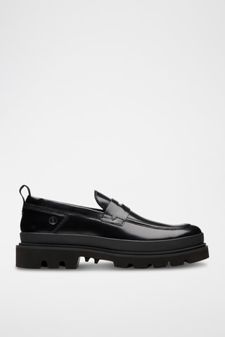 Mocasines de piel con plataforma Badell - Negro