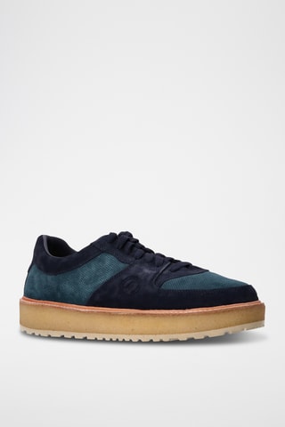 Zapatillas de piel con plataforma Sandford - Azul