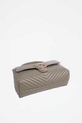 Bolso de piel Love - Topo