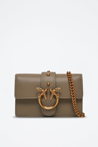 Sac bandoulière en cuir Love One Micro - Marron