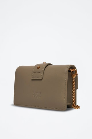 Sac bandoulière en cuir Love One Micro - Marron