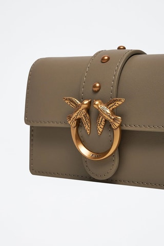 Sac bandoulière en cuir Love One Micro - Marron