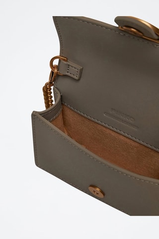 Sac bandoulière en cuir Love One Micro - Marron