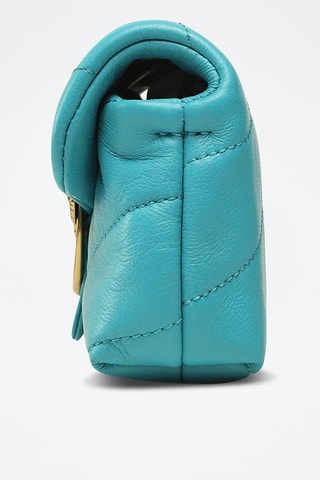 Bandolera de piel ovina - Turquesa