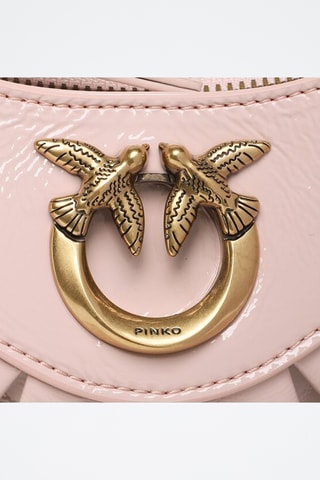 Bandolera de piel de charol - Rosa