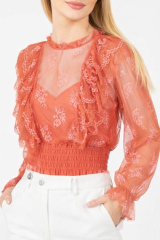 Top de gasa - Coral