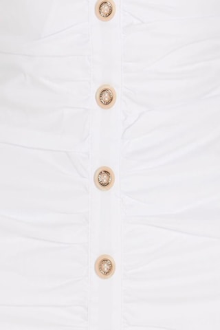Vestido de tubo - Blanco y marrón claro