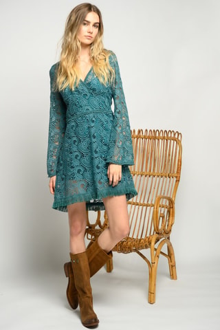 Vestido evasé - Verde