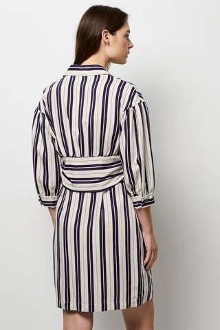 Vestido camisero - Blanco y azul noche