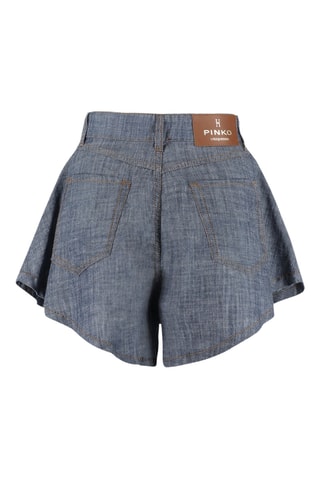 Short vaquero de tiro alto - Azul jaspeado