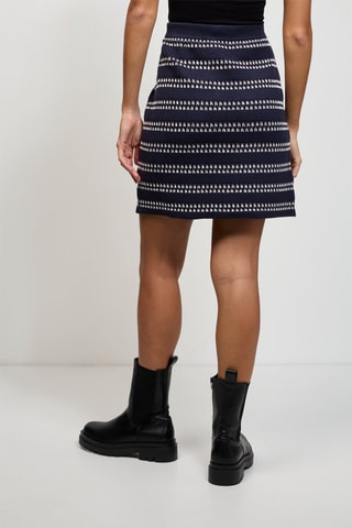 Falda recta de talle alto - Azul marino