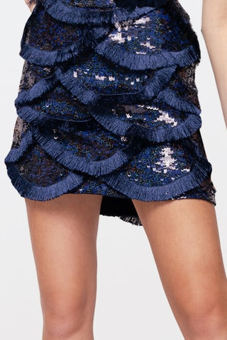 Minifalda de talle alto - Azul marino