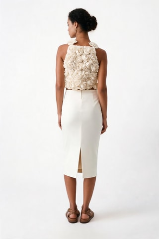 Falda de tubo de talle alto - Blanco