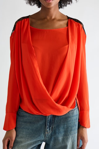 Blusa drapeada - Rojo