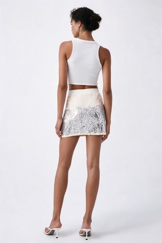 Minifalda de talle alto - Blanco