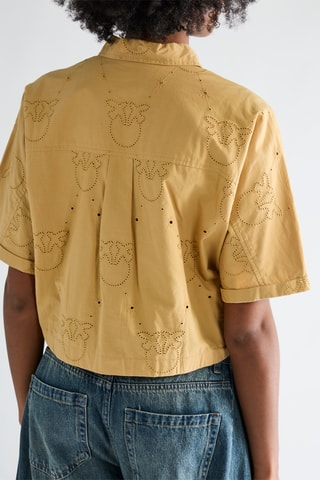 Camisa con bordado inglés - Amarillo