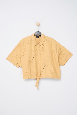 Camisa con bordado inglés - Amarillo
