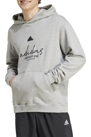 Sweat à capuche Brand Love - Gris
