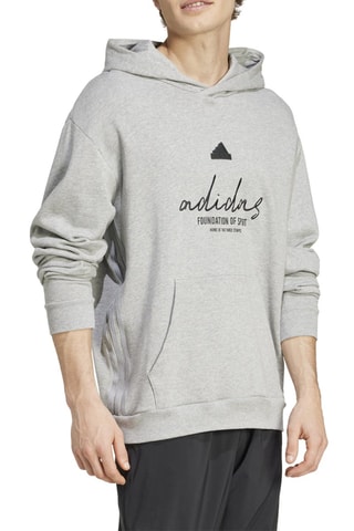 Sweat à capuche Brand Love - Gris