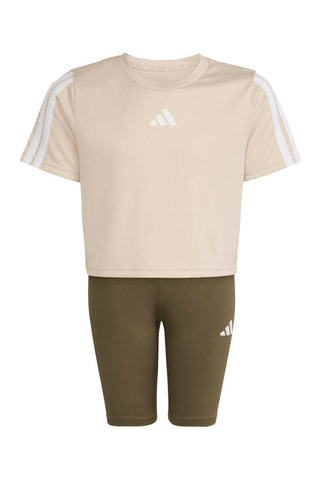 T-shirt slim et cycliste d’entraînement Train Essentials - Beige et kaki