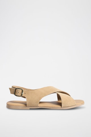 Sandalias de nobuk - Beige