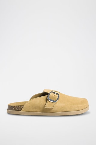 Zuecos de nobuk - Beige