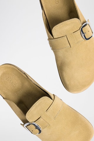 Zuecos de nobuk - Beige