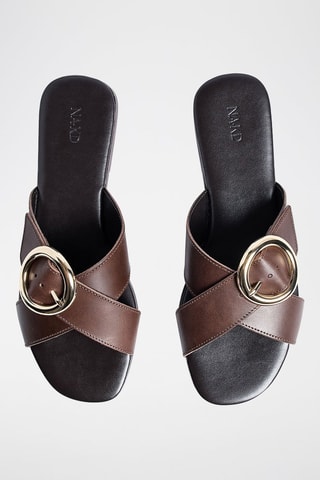 Sandalias de piel - Marrón