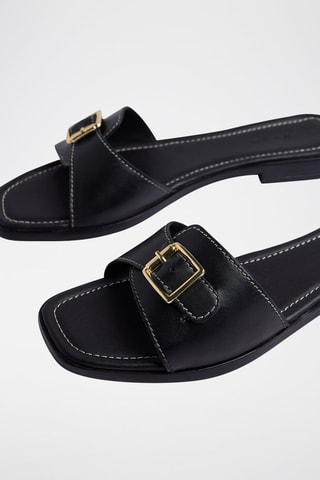 Sandalias de piel ovina - Negro
