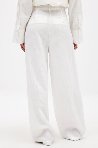 Pantalón wide leg de lino - Blanco