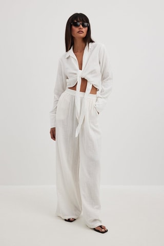Pantalón wide leg - Blanco