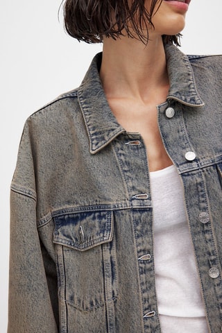 Chaqueta vaquera oversize - Azul oscuro jaspeado