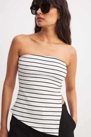 Top bustier - Blanco y negro