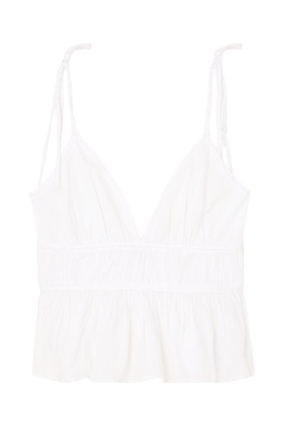 Top relaxed fit sin mangas - Blanco