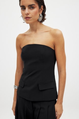 Top bustier - Negro