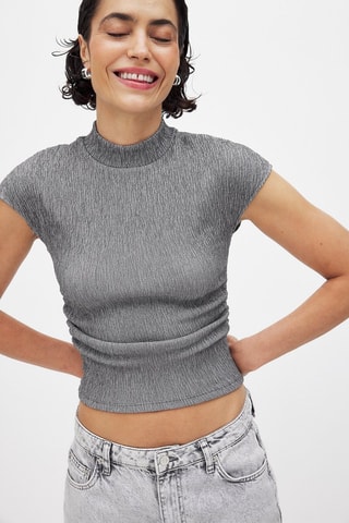 Top - Gris oscuro jaspeado