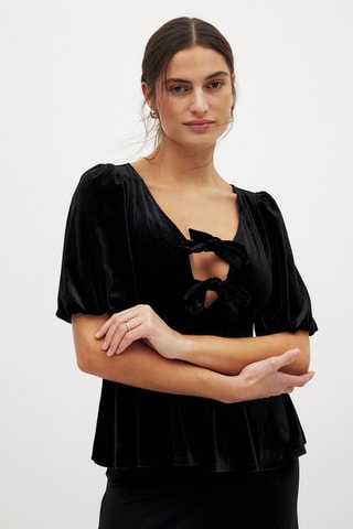 Top de terciopelo - Negro