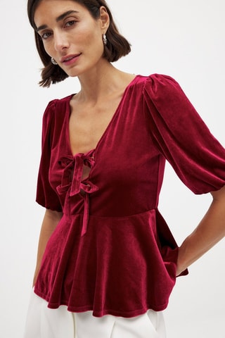 Top de terciopelo - Rojo