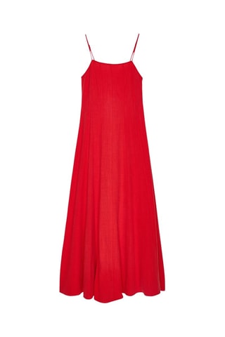 Vestido largo de lino - Rojo