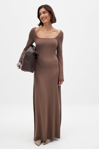 Vestido largo - Marrón