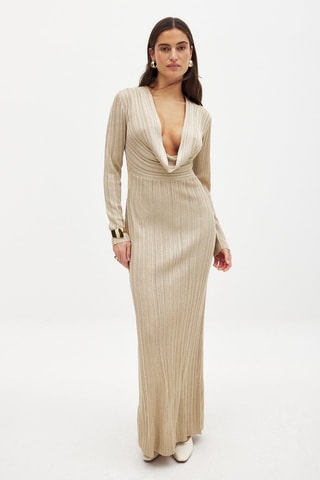 Vestido recto - Beige claro